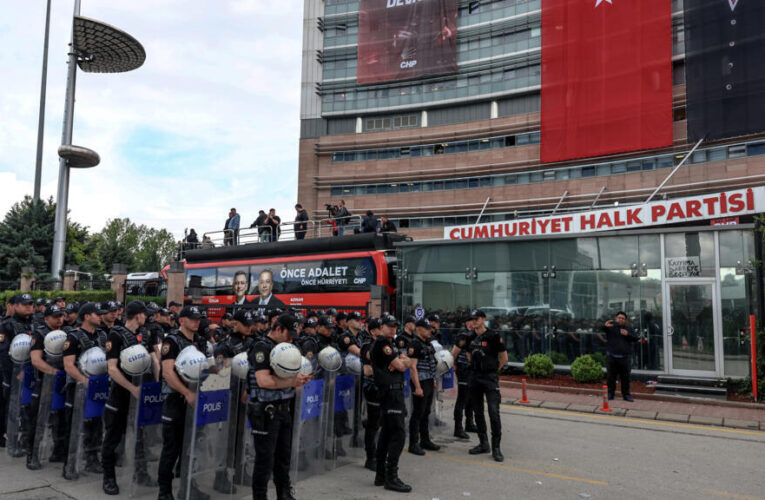 Turkey riot police use tear gas to drive ousted opposition leader from party HQ