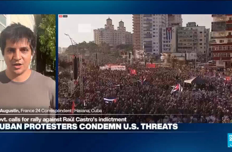 Cubans gather before US embassy in Havana to protest Raul Castro indictment