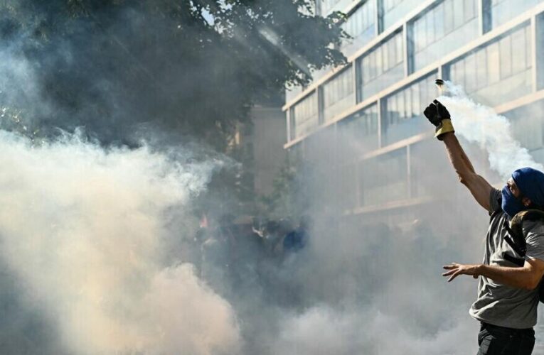 Swiss police fire tear gas as anti-G7 protesters target UN buildings