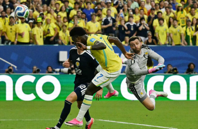 World Cup 2026: Vinicius Junior scores twice as Brazil beat Scotland to reach last 32