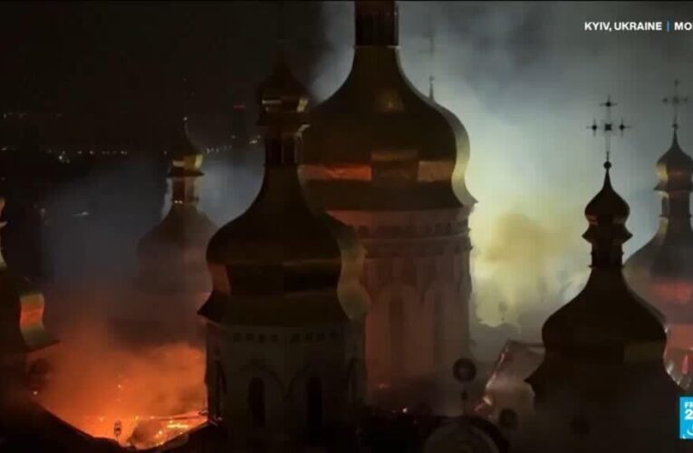 Historic monastery left in flames as Ukraine faces major Russian attacks
