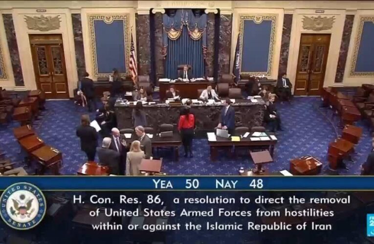US Senate passes symbolic rebuke to Trump over Iran war