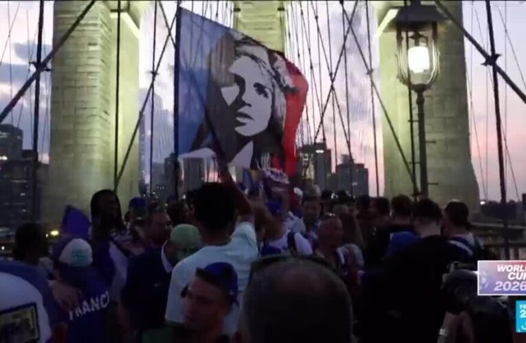 French fans take over Brooklyn Bridge as tension builds ahead of Sweden clash