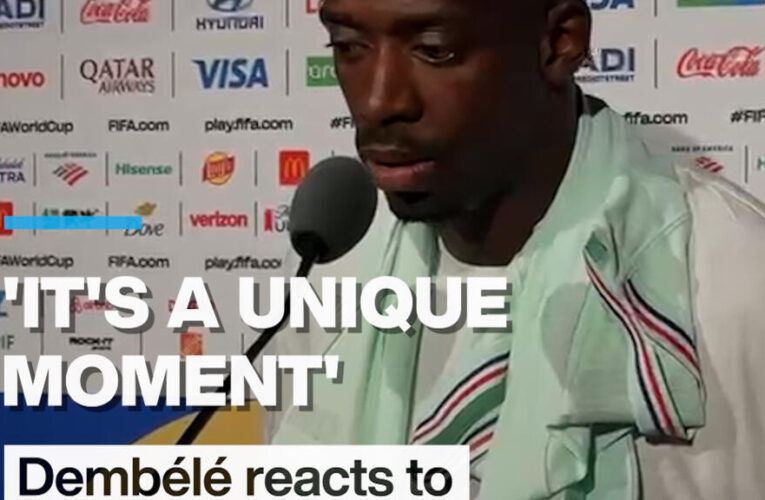 World Cup: Dembélé reacts to scoring first hat-trick for France