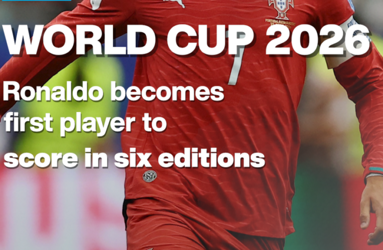 World Cup 2026: Ronaldo becomes first player to score in six editions