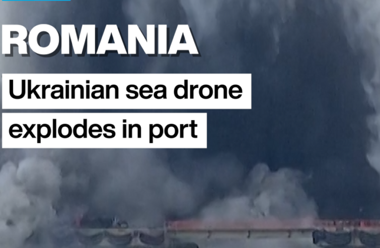 Ukrainian drone explodes in Romanian sea port