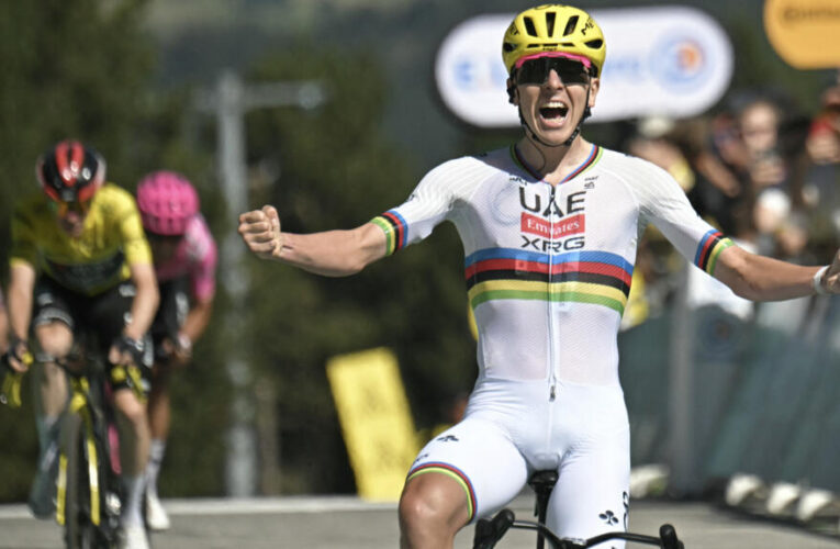 Tadej Pogacar wins third stage of Tour de France to take yellow jersey from Vingegaard