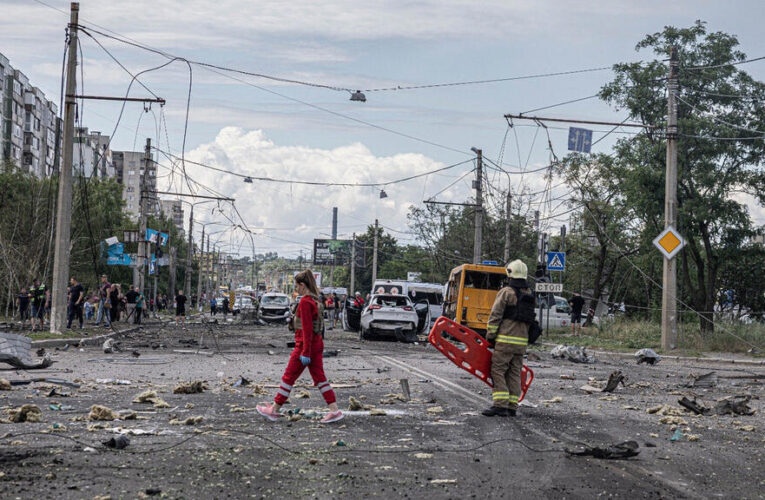Overnight Russian missile and drone strikes on Ukraine kill six, officials say