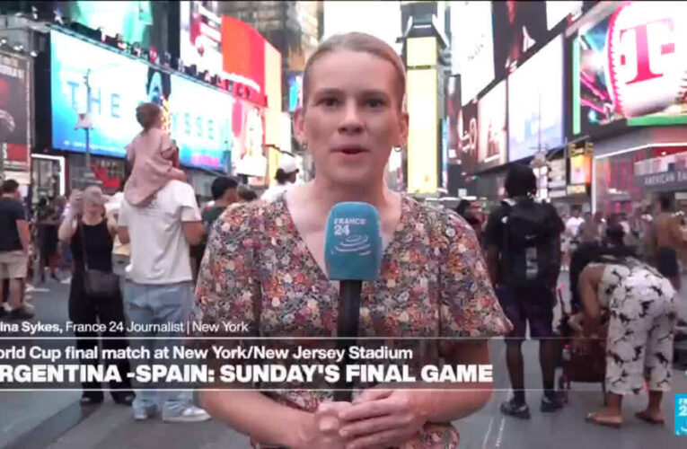Times Square prepares for Sunday’s World Cup final