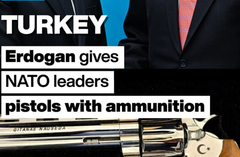 Turkey: Erdogan gives NATO leaders pistols with ammunition after summit