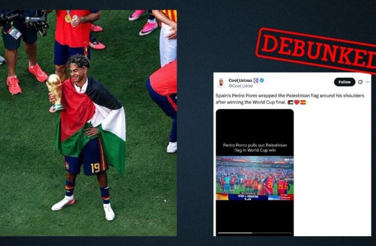 Fake images circulate of Spanish World Cup players draped in Palestinian flags